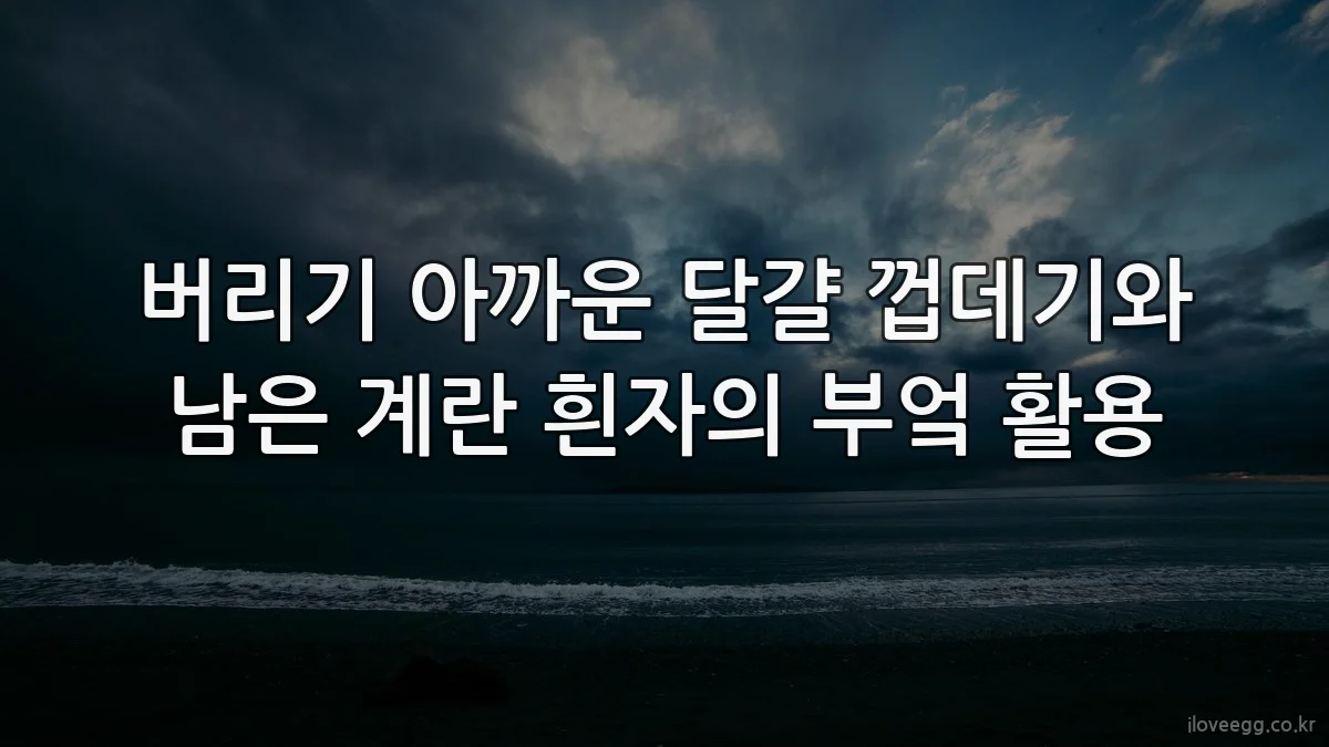 버리기 아까운 달걀 껍데기와 남은 계란 흰자의 부엌 활용
