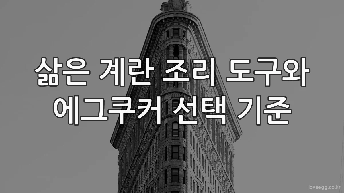 삶은 계란 조리 도구와 에그쿠커 선택 기준