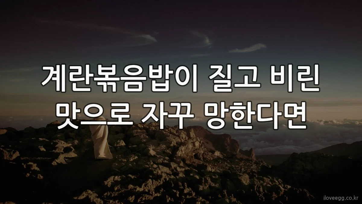 계란볶음밥이 질고 비린 맛으로 자꾸 망한다면