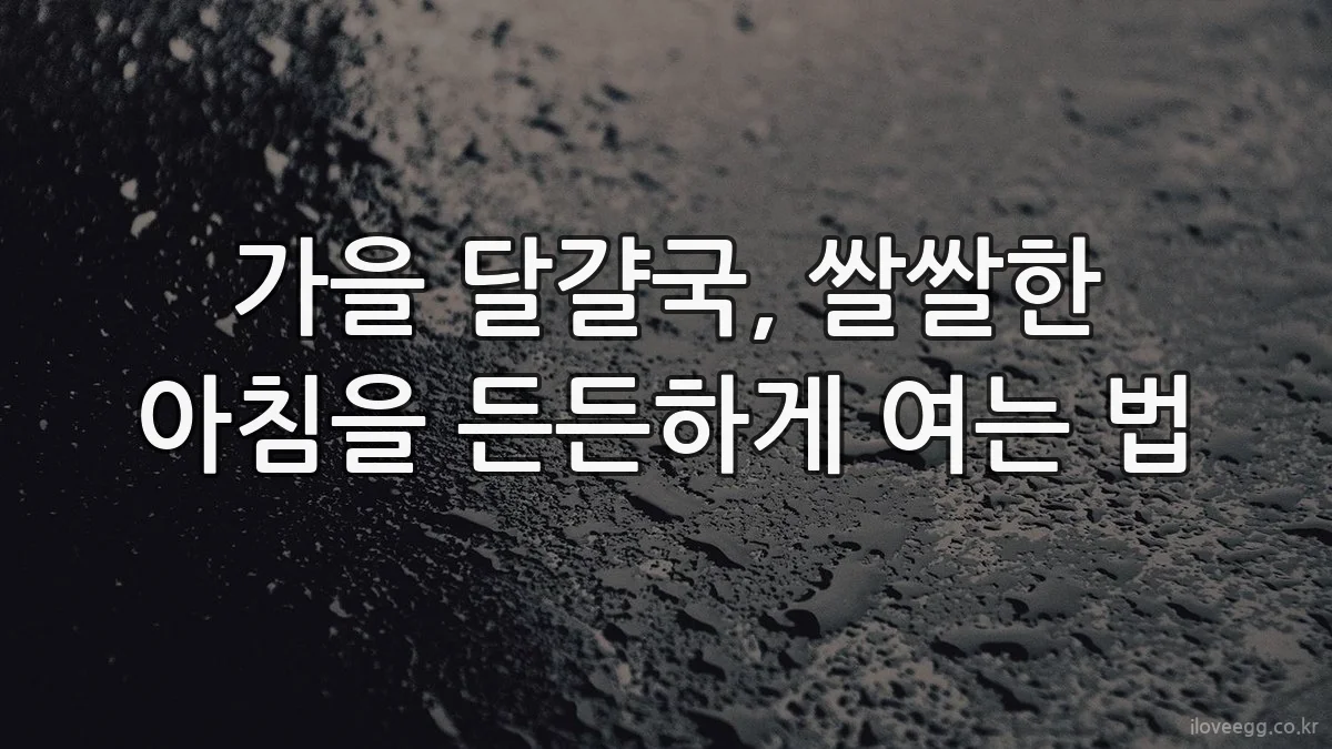 가을 달걀국, 쌀쌀한 아침을 든든하게 여는 법