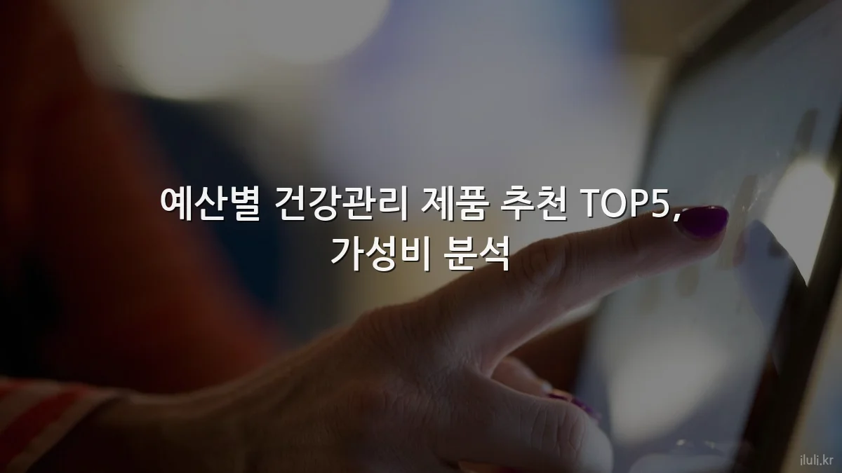 예산별 건강관리 제품 추천 TOP5, 가성비 분석