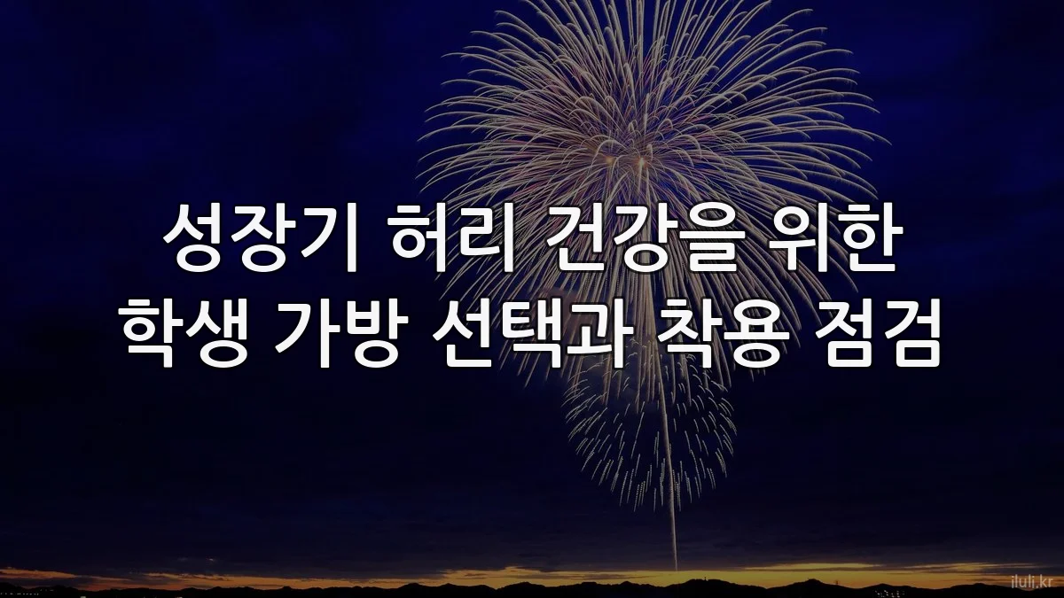 성장기 허리 건강을 위한 학생 가방 선택과 착용 점검