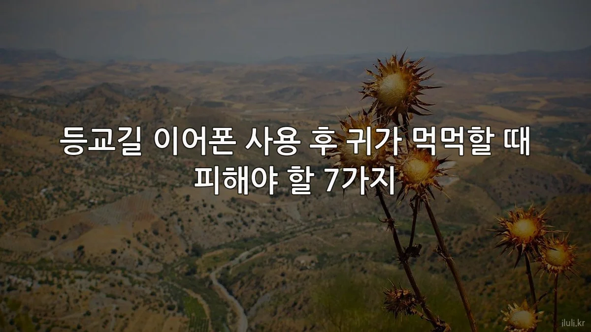 등교길 이어폰 사용 후 귀가 먹먹할 때 피해야 할 7가지