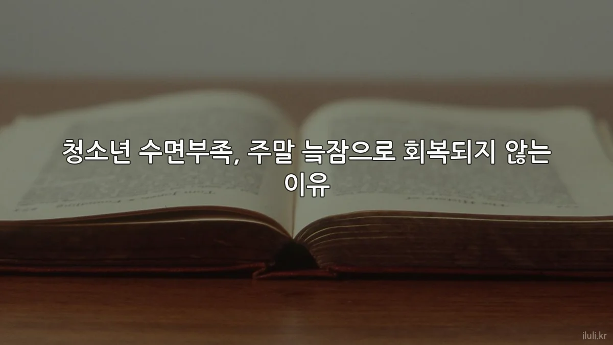 청소년 수면부족, 주말 늨잠으로 회복되지 않는 이유