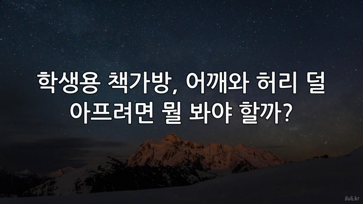 학생용 책가방, 어깨와 허리 덜 아프려면 뭘 봐야 할까?