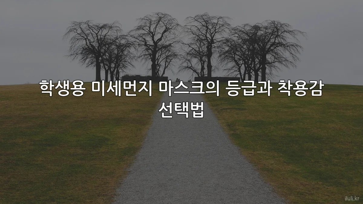학생용 미세먼지 마스크의 등급과 착용감 선택법