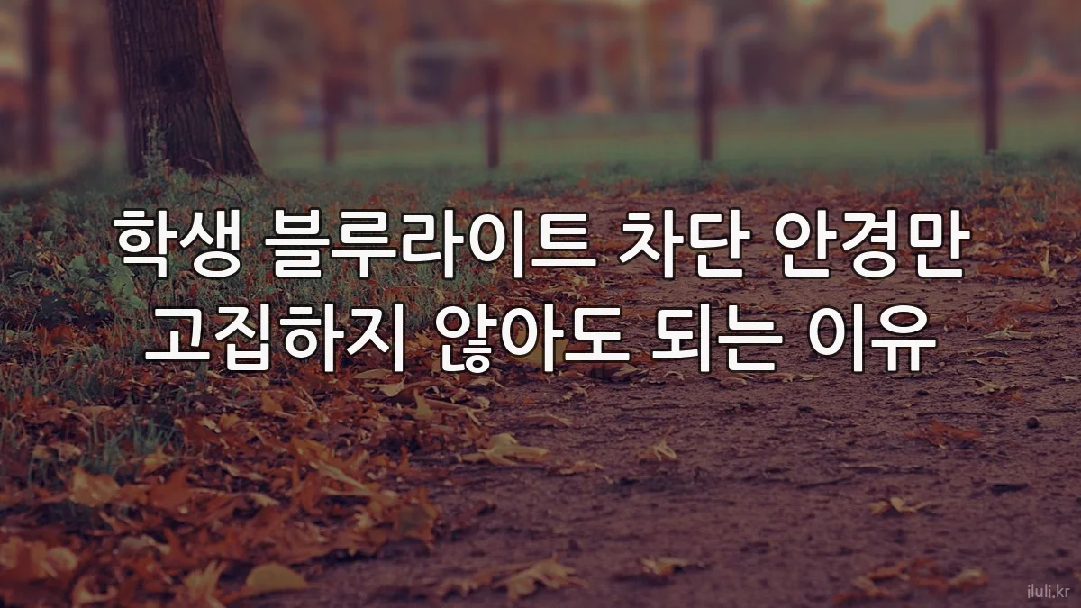 학생 블루라이트 차단 안경만 고집하지 않아도 되는 이유