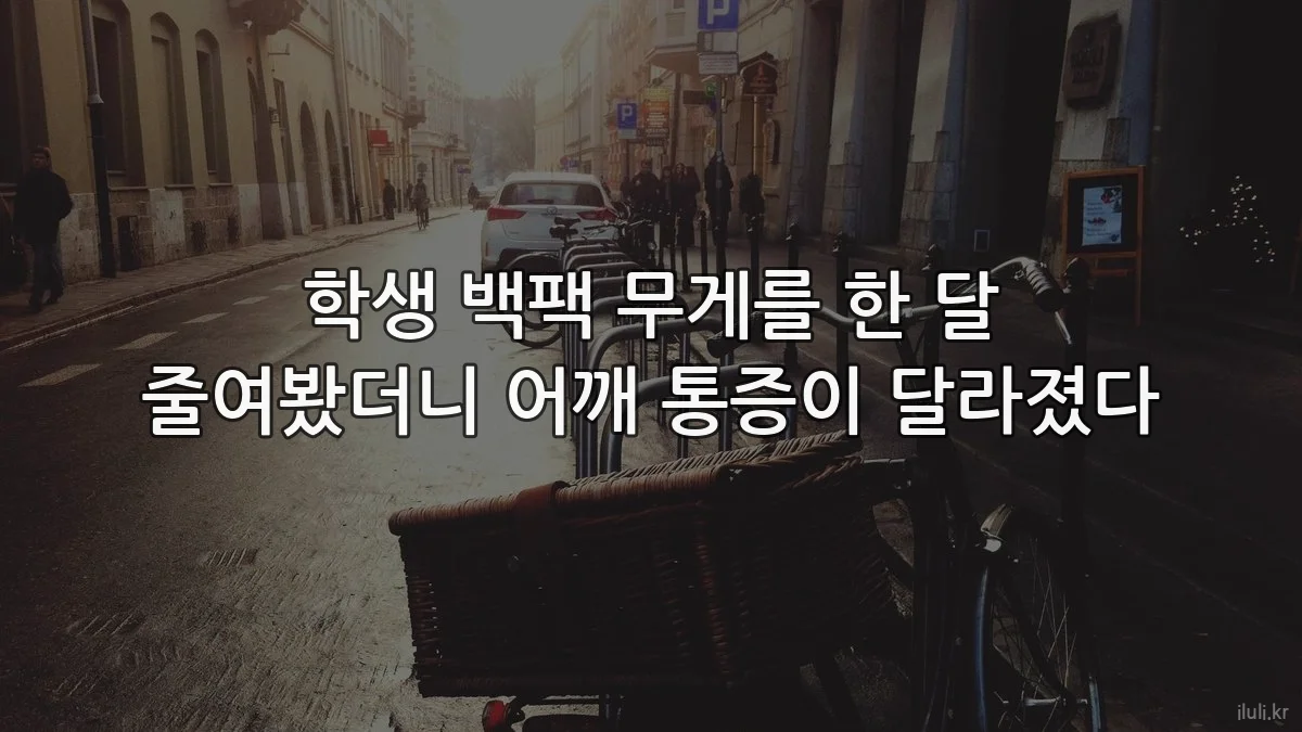 학생 백팩 무게를 한 달 줄여봤더니 어깨 통증이 달라졌다