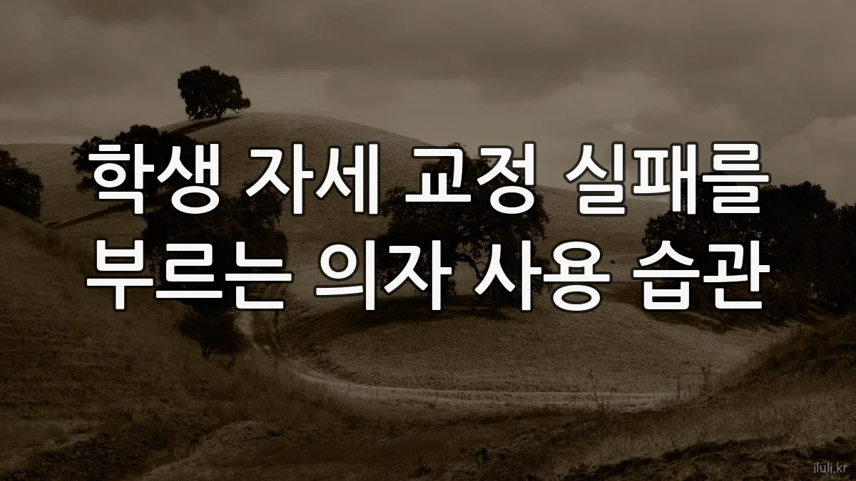 학생 자세 교정 실패를 부르는 의자 사용 습관
