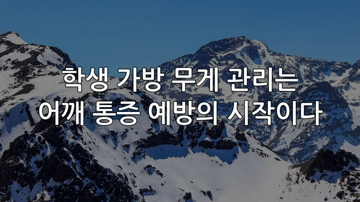 학생 가방 무게 관리는 어깨 통증 예방의 시작이다