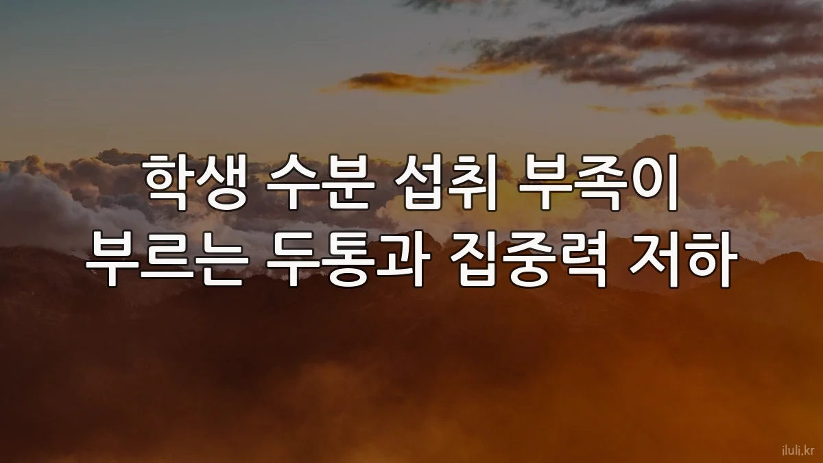 학생 수분 섭취 부족이 부르는 두통과 집중력 저하