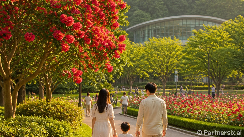 인천대공원 배롱나무 100일 붉은 꽃 향연