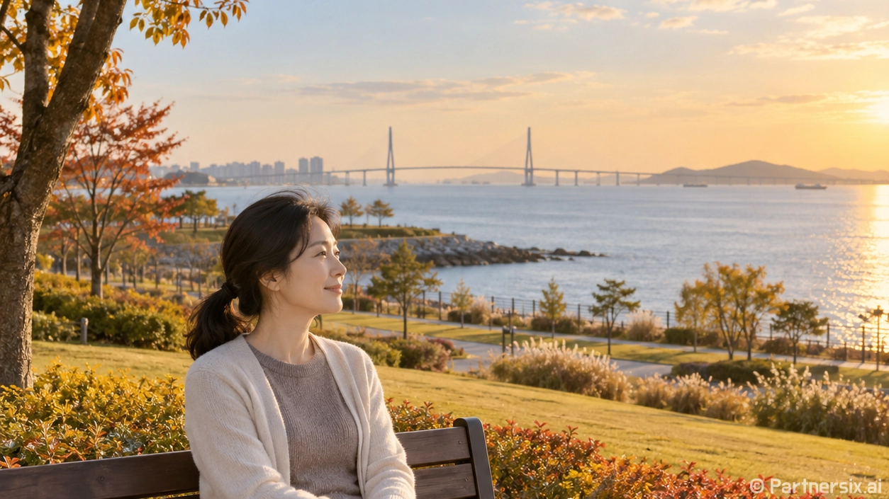 인천대교 품은 노을…