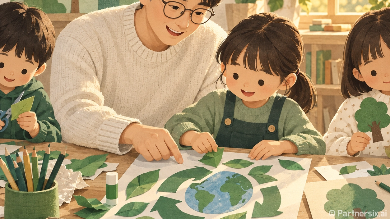 쓰레기 줄이는 어린이 붓끝