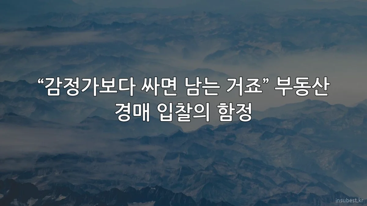 “감정가보다 싸면 남는 거죠” 부동산 경매 입찰의 함정