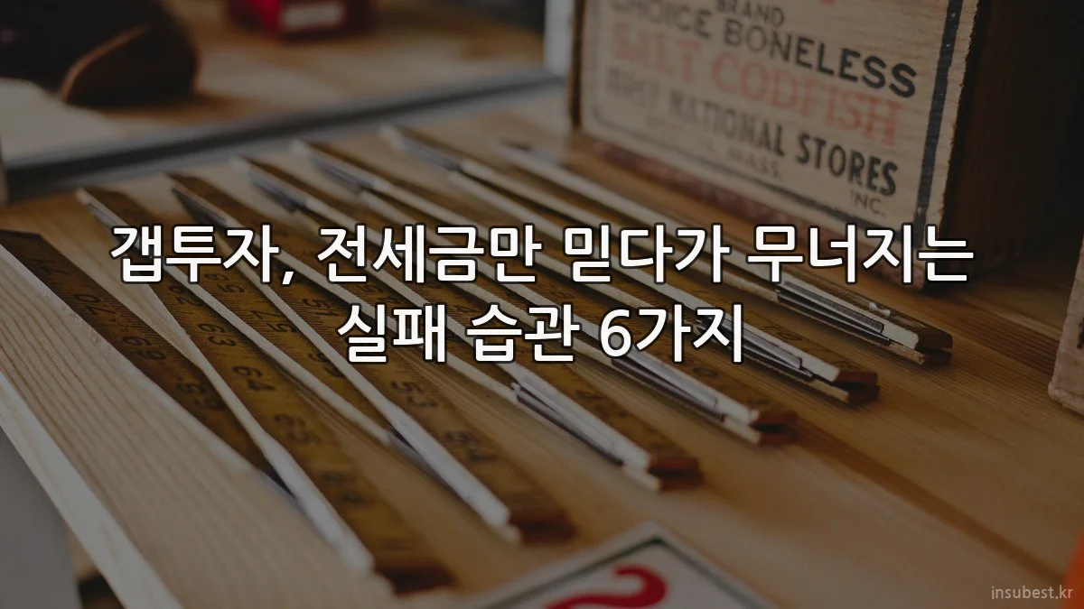 갭투자, 전세금만 믿다가 무너지는 실패 습관 6가지