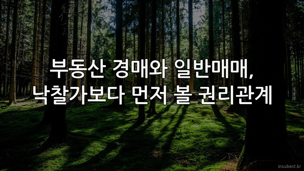 부동산 경매와 일반매매, 낙찰가보다 먼저 볼 권리관계