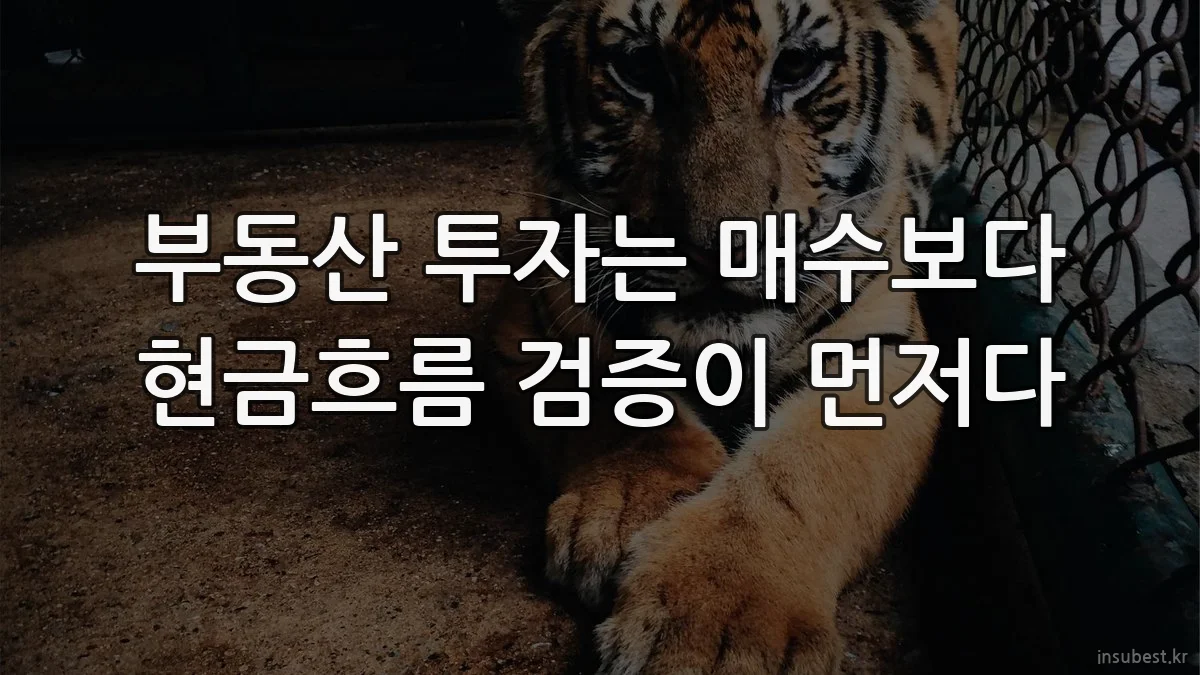 부동산 투자는 매수보다 현금흐름 검증이 먼저다