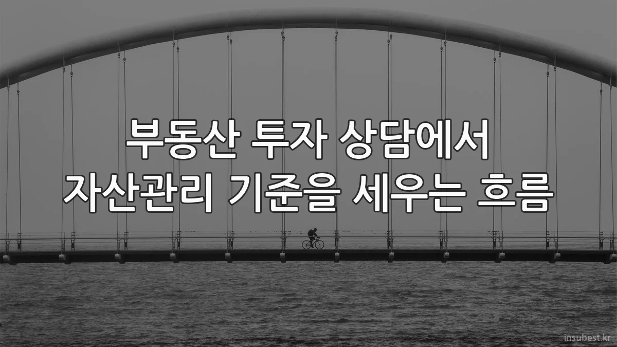 부동산 투자 상담에서 자산관리 기준을 세우는 흐름