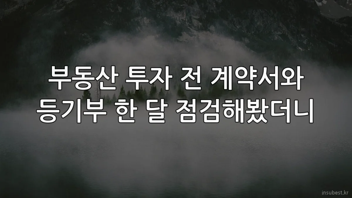 부동산 투자 전 계약서와 등기부 한 달 점검해봤더니