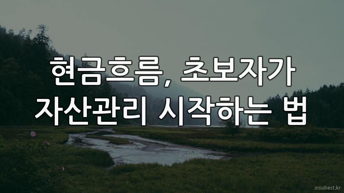 현금흐름, 초보자가 자산관리 시작하는 법