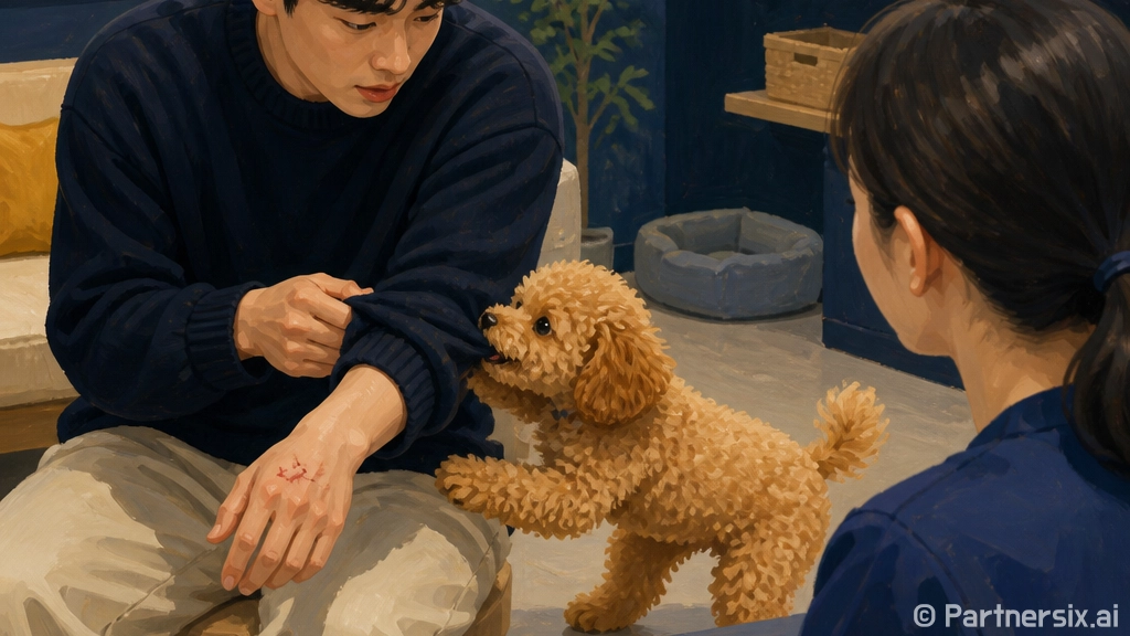 강아지 입질 고치려…