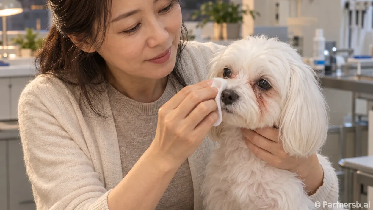 강아지 눈물자국 없…