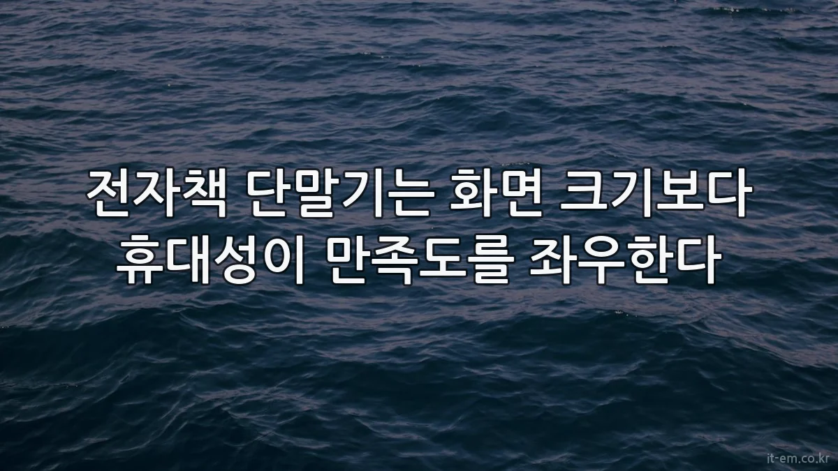 전자책 단말기는 화면 크기보다 휴대성이 만족도를 좌우한다