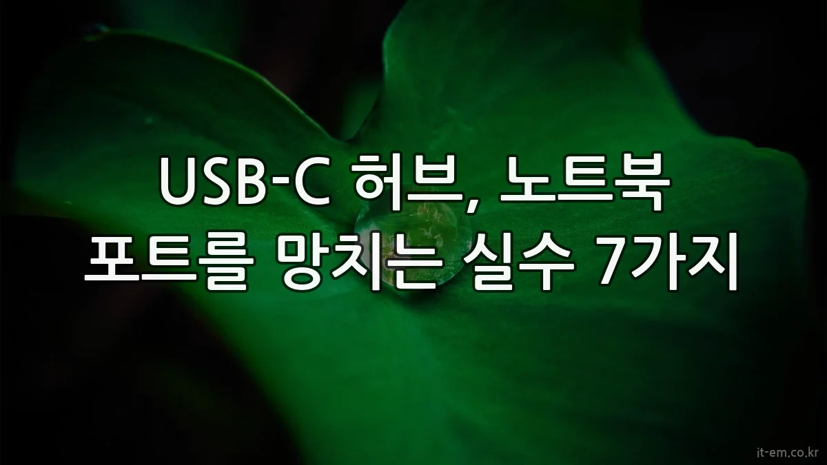 USB-C 허브, 노트북 포트를 망치는 실수 7가지