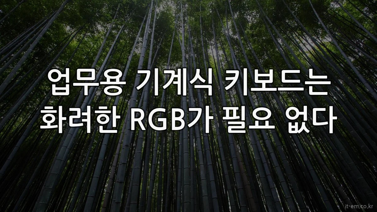 업무용 기계식 키보드는 화려한 RGB가 필요 없다