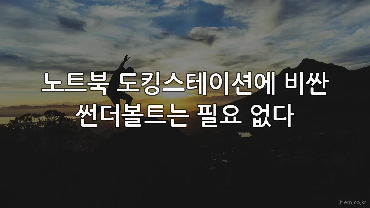 노트북 도킹스테이션에 비싼 썬더볼트는 필요 없다