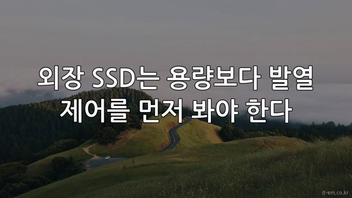 외장 SSD는 용량보다 발열 제어를 먼저 봐야 한다
