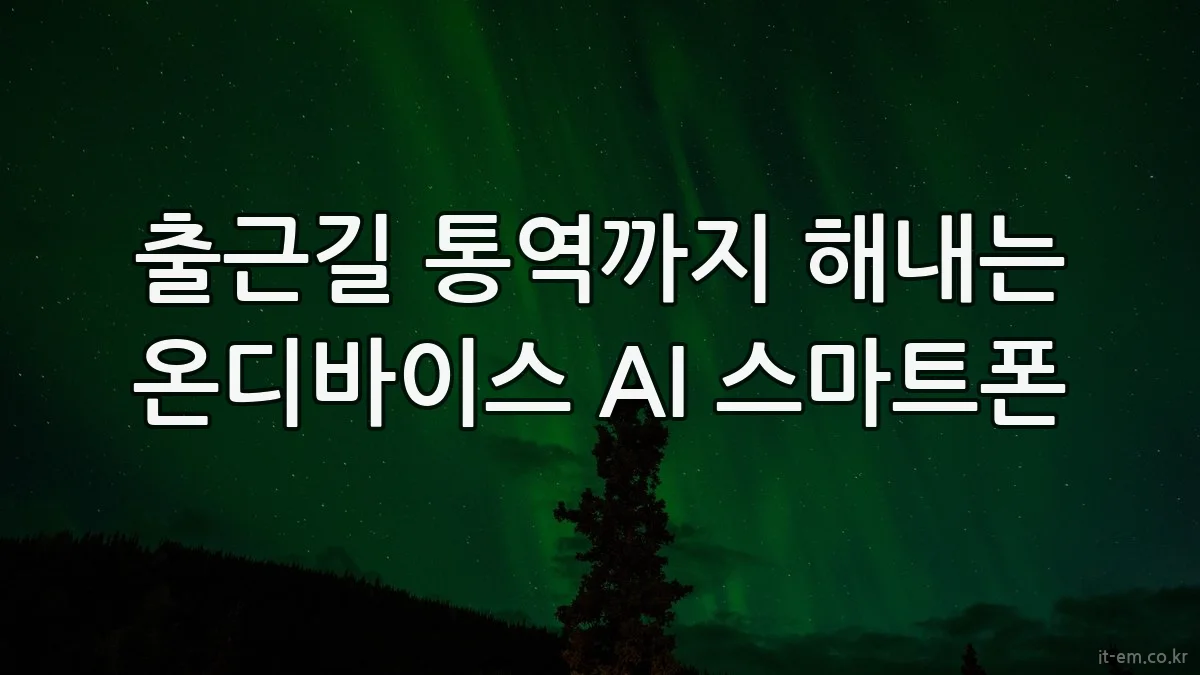 출근길 통역까지 해내는 온디바이스 AI 스마트폰