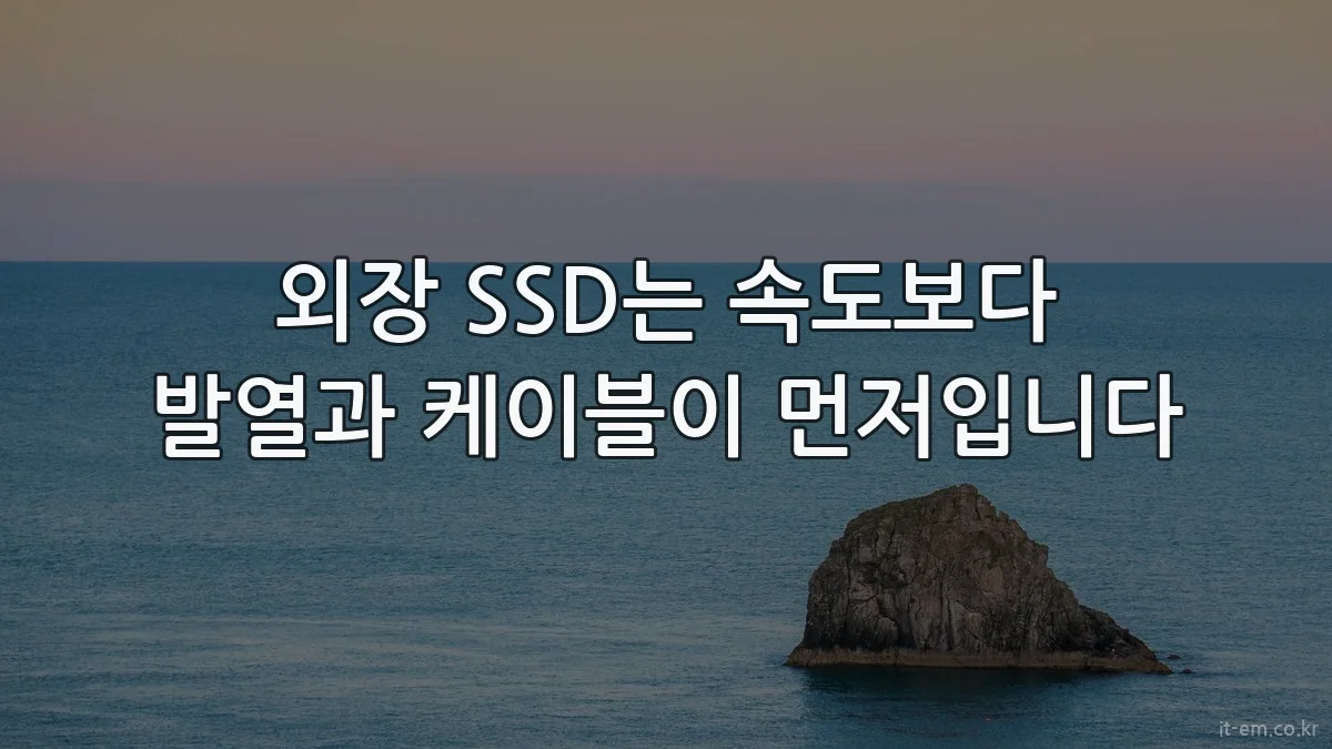 외장 SSD는 속도보다 발열과 케이블이 먼저입니다