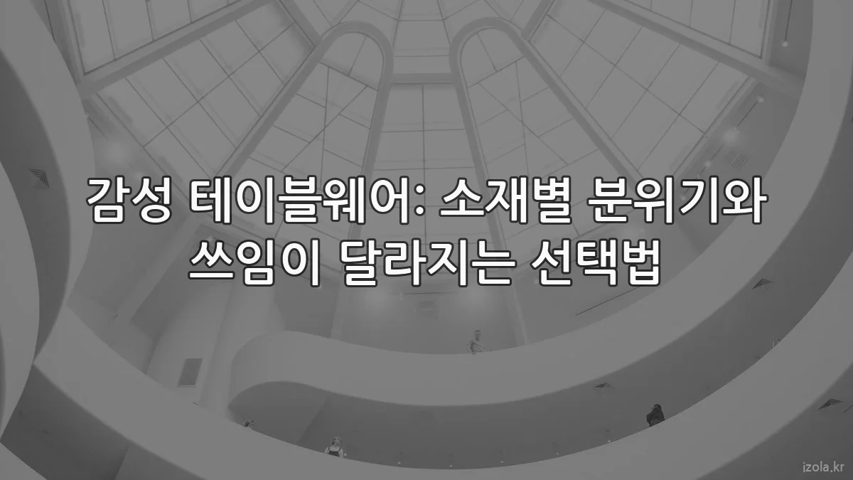 감성 테이블웨어: 소재별 분위기와 쓰임이 달라지는 선택법