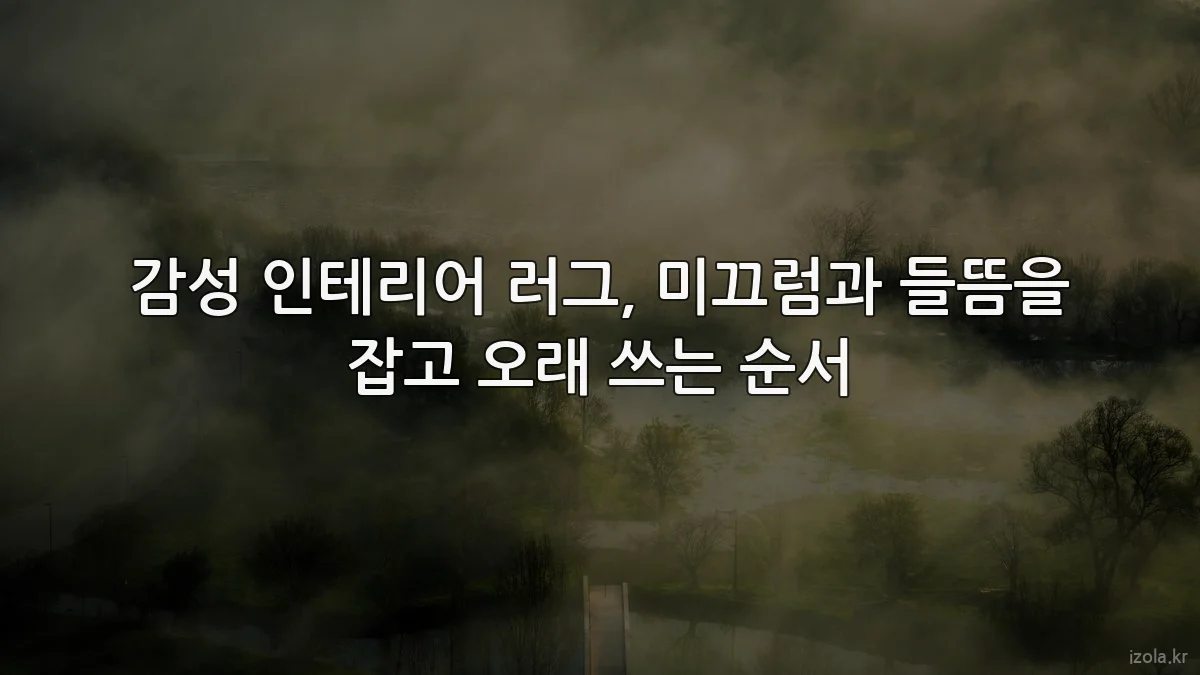 감성 인테리어 러그, 미끄럼과 들뜸을 잡고 오래 쓰는 순서