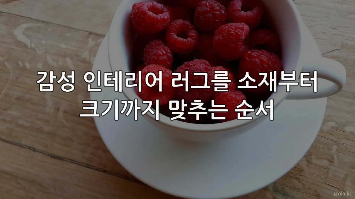 감성 인테리어 러그를 소재부터 크기까지 맞추는 순서