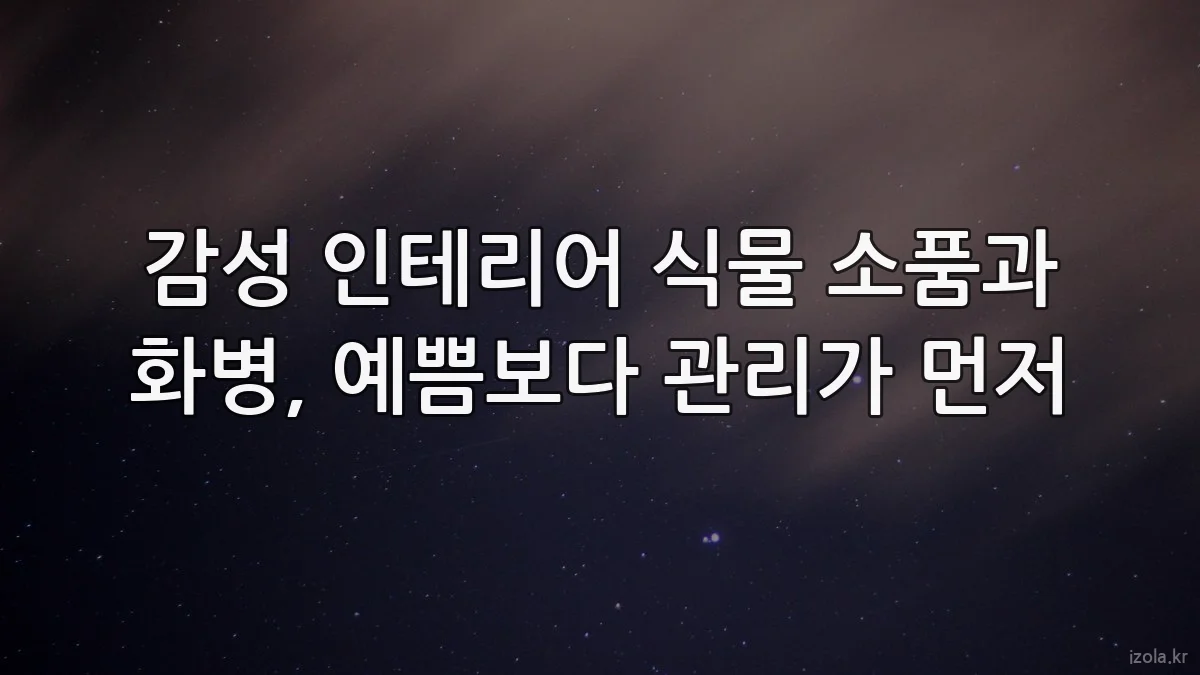 감성 인테리어 식물 소품과 화병, 예쁨보다 관리가 먼저