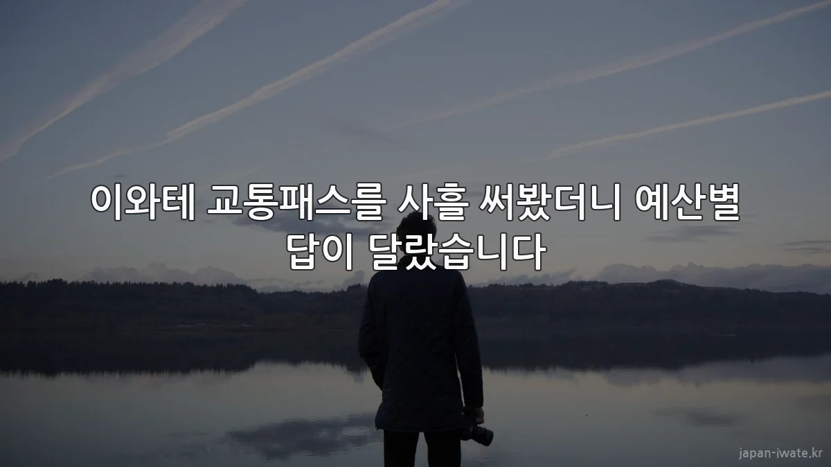 이와테 교통패스를 사흘 써봤더니 예산별 답이 달랐습니다