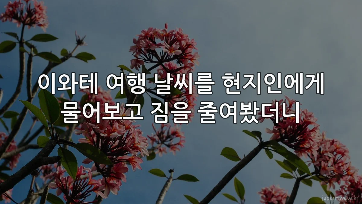 이와테 여행 날씨를 현지인에게 물어보고 짐을 줄여봤더니