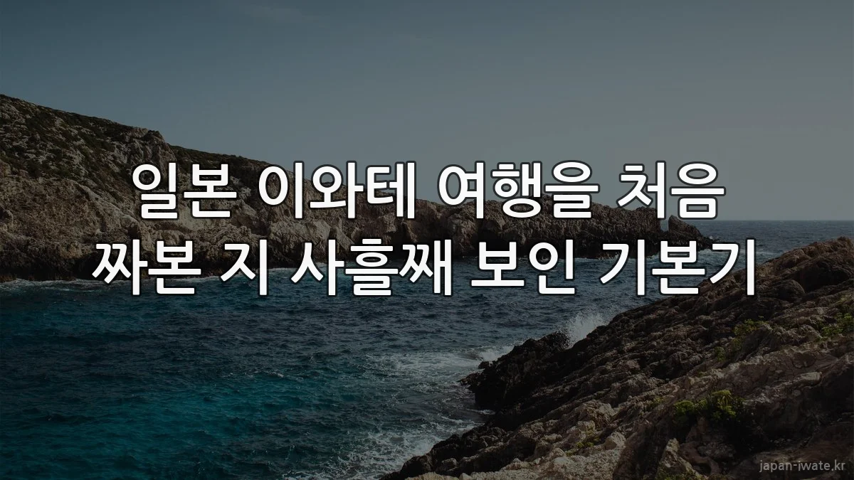 일본 이와테 여행을 처음 짜본 지 사흘째 보인 기본기