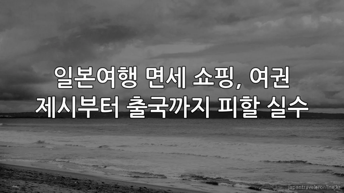 일본여행 면세 쇼핑, 여권 제시부터 출국까지 피할 실수