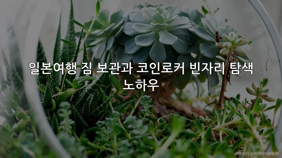 일본여행 짐 보관과 코인로커 빈자리 탐색 노하우