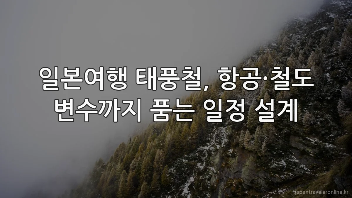 일본여행 태풍철, 항공·철도 변수까지 품는 일정 설계