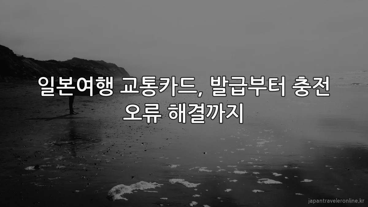 일본여행 교통카드, 발급부터 충전 오류 해결까지