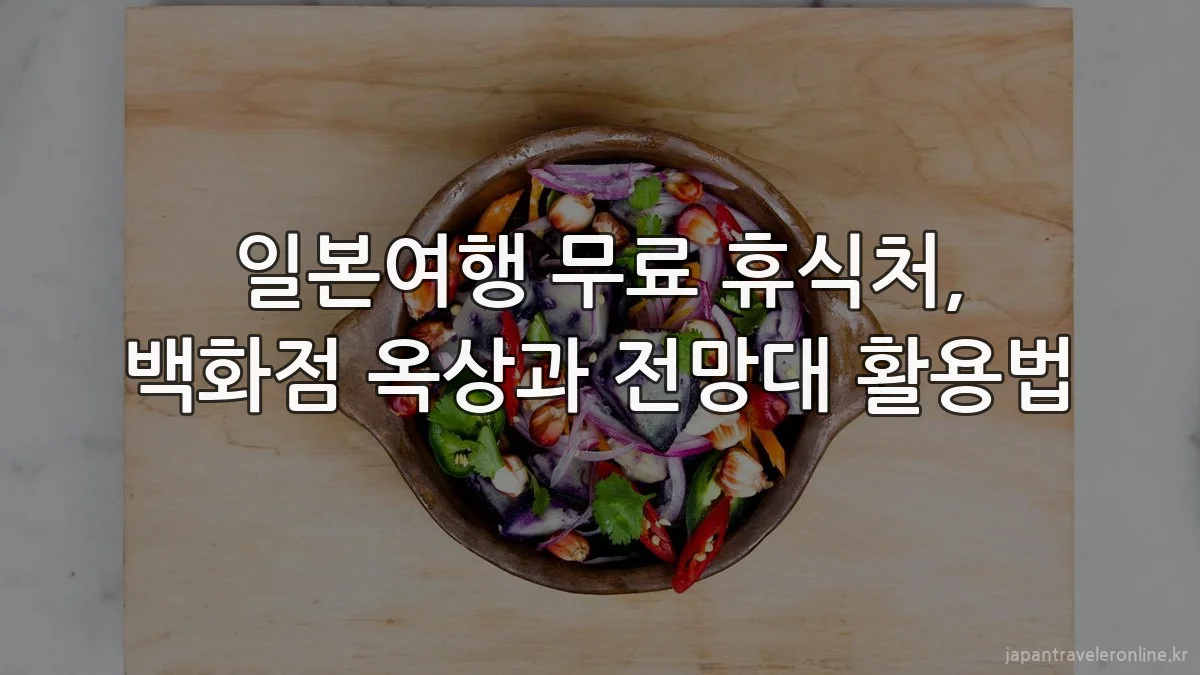 일본여행 무료 휴식처, 백화점 옥상과 전망대 활용법
