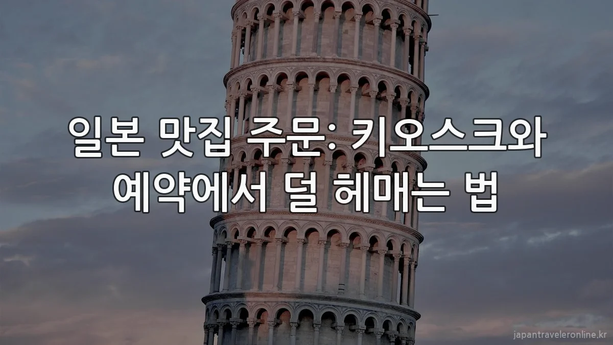 일본 맛집 주문: 키오스크와 예약에서 덜 헤매는 법