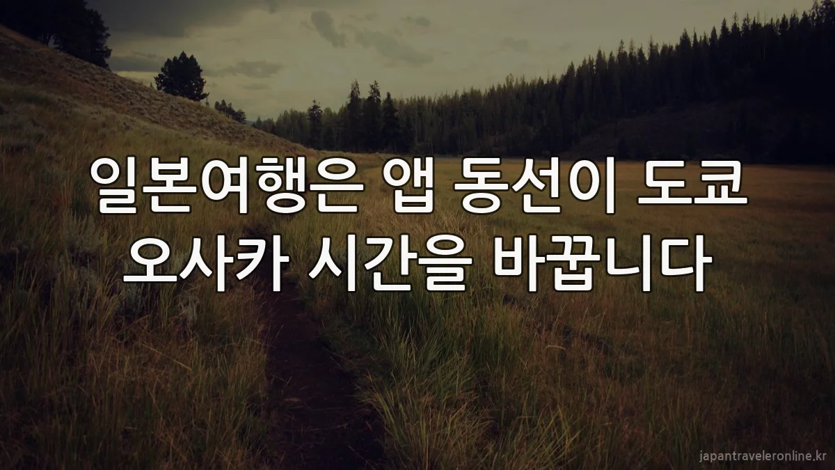 일본여행은 앱 동선이 도쿄 오사카 시간을 바꿉니다