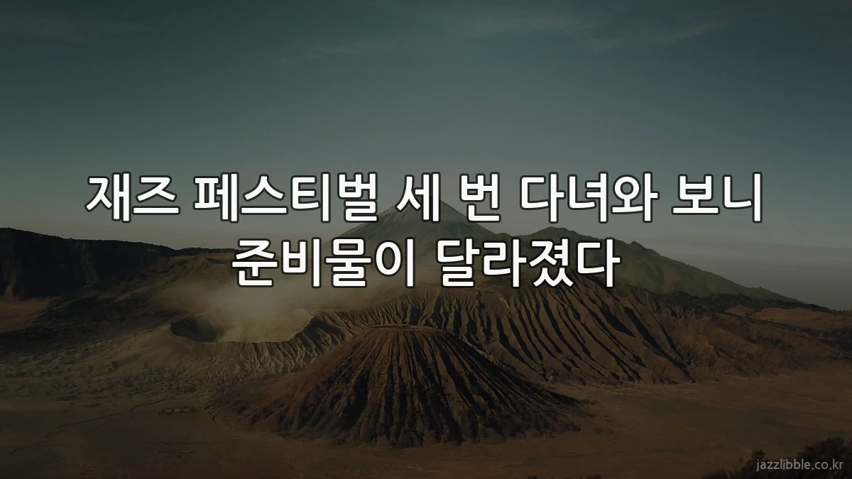 재즈 페스티벌 세 번 다녀와 보니 준비물이 달라졌다