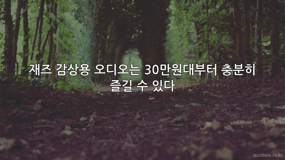 재즈 감상용 오디오는 30만원대부터 충분히 즐길 수 있다